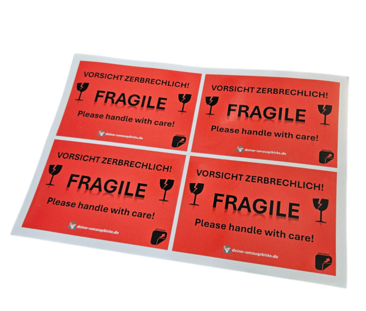 FRAGILE-Sticker, ablösbar (4 Stk.)