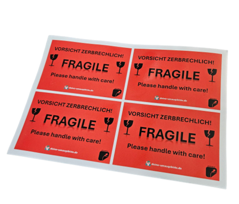 FRAGILE-Sticker, ablösbar (4 Stk.)