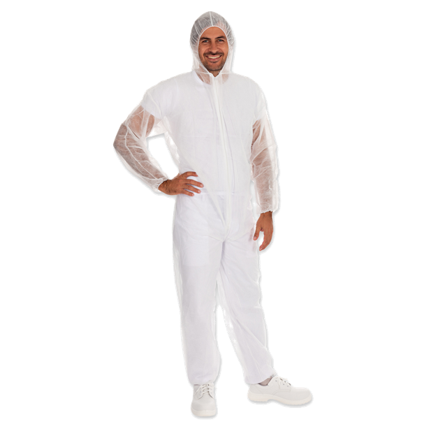 Einweg-Overall mit Kapuze